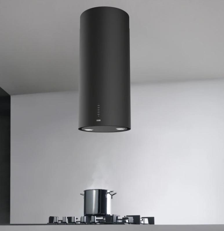 Franke Mythos Tube висящ аспиратор матово черен за монтаж на таван, диаметър 37 см, 335.0588.180