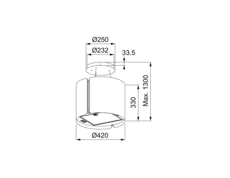 Franke Smart висящ аспиратор за остров от неръждаема стомана, 42 см, 345.0654.870
