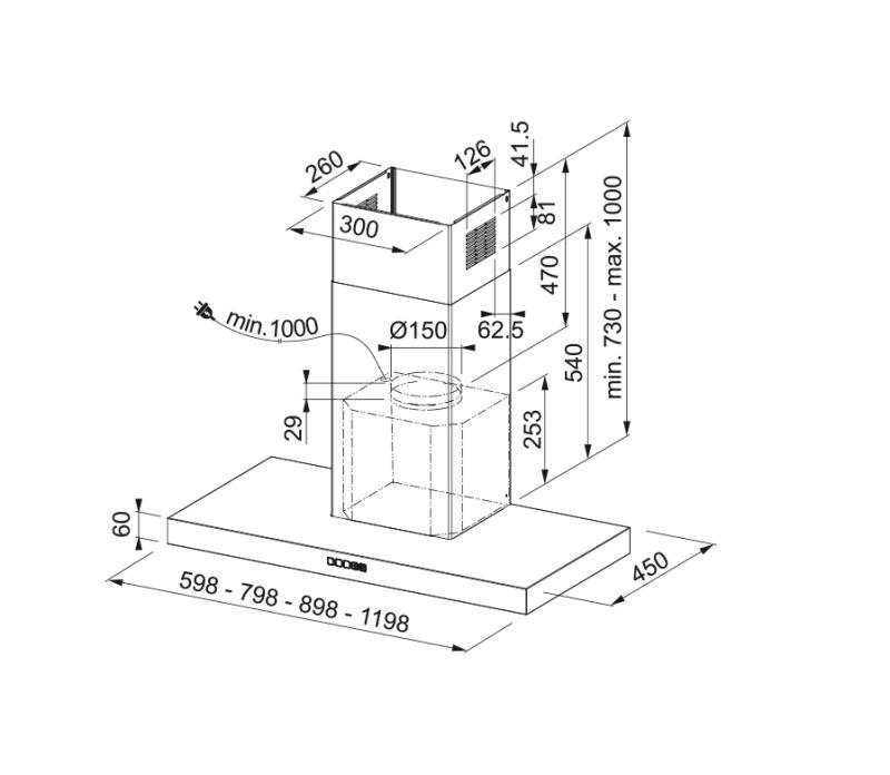 Франке Mythos Tale стенен модел абсорбатор от неръждаема стомана 90см 325.0597.294