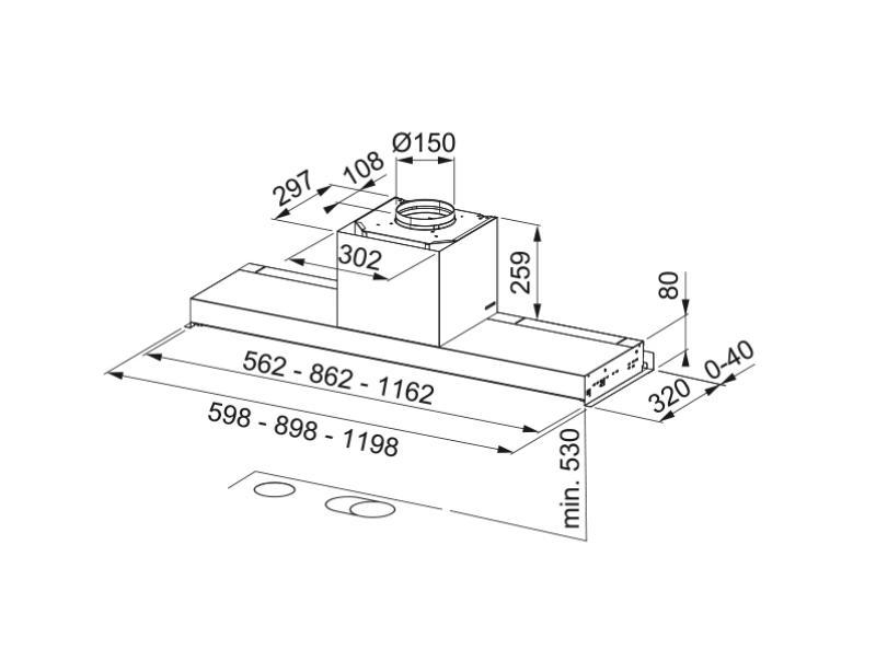 Франке Марис Стайл вграден абсорбатор от неръждаема стомана, 90 см, модел 305.0662.835