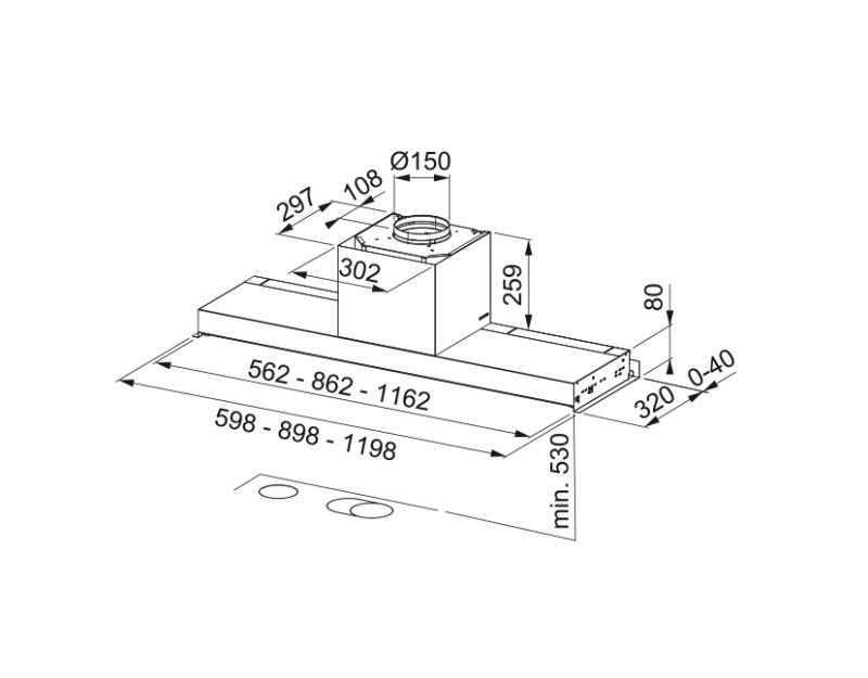 Франке Марис Стайл вградим аспиратор без капки неръждаема стомана 60см 305.0662.836