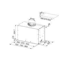Franke Mythos Box Flush Premium вградим матово черен аспиратор 86см 305.0665.393