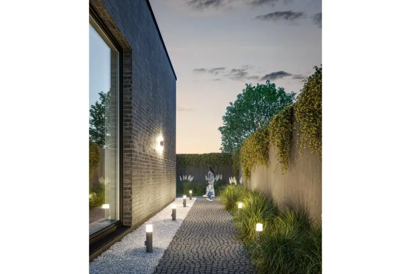 Осветление Corta осветителни уреди за градина, стенна лампа в антрацит за 2 светлинни източника 1289002