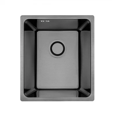 Aquadesign R25 Иноксова мивка 34x40cm, монтаж под, над и на нивото на плота, цвят gun metal 1208958205