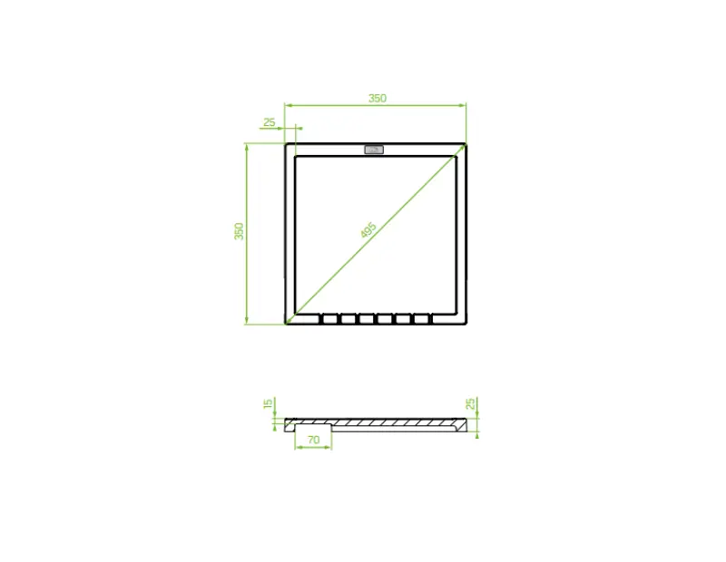 Aquadesign Unix Гранитен отцедник, бежов 35x35см бежов 1208958210