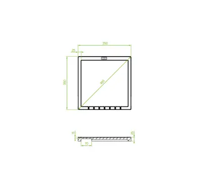 Aquadesign Unix Гранитен отцедник 35x35cm, бял 1208958212