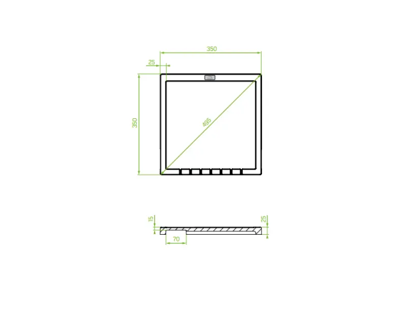 Aquadesign Unix Гранитен отцедник 35x35cm, черен 1208958214