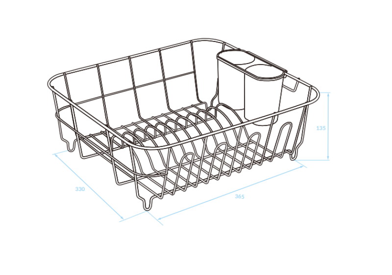 EPKA Черна сушилня за съдове, стомана, 36.5x13.5x33см, 1208958244