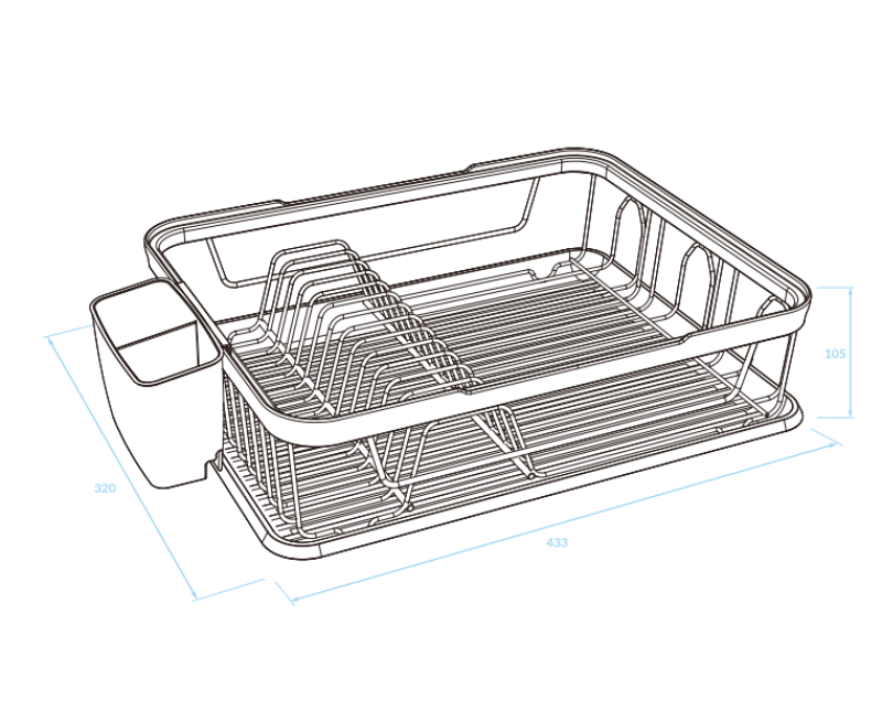 EPKA Черен/розово златен сушилник за съдове стомана 43.3x10.5x32cm 1208958247