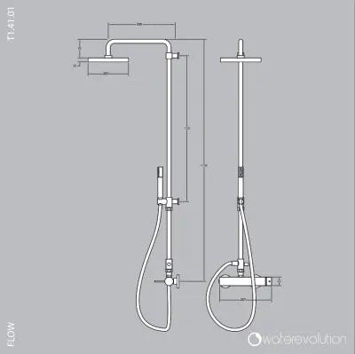 Комбиниран душ Waterrevolution Flow със златен душ от PVD White Gold T141WGE