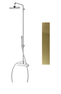 Комбиниран душ Waterrevolution Flow със златен душ от PVD White Gold T141WGE