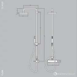 Комбиниран душ Waterrevolution Flow със сатенен душ PVD Gun Metal T141GME