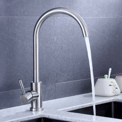 Ausmann Inox Round Кухненски смесител с въртящ се чучур, от неръждаема стомана 1208958308