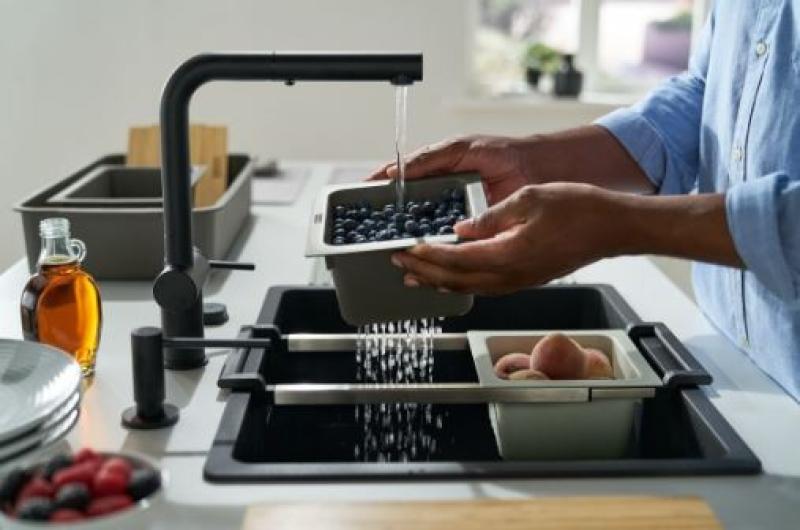 Franke Универсален all in set 5, дъска за рязане, контейнер, подложка за изсушаване и кутия за съхранение 112.0655.489