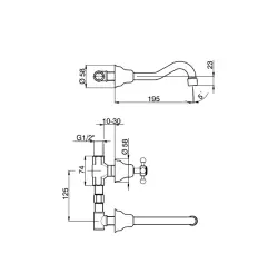 Huber Victorian 3-дупков смесител за умивалник Бронз VT00351027