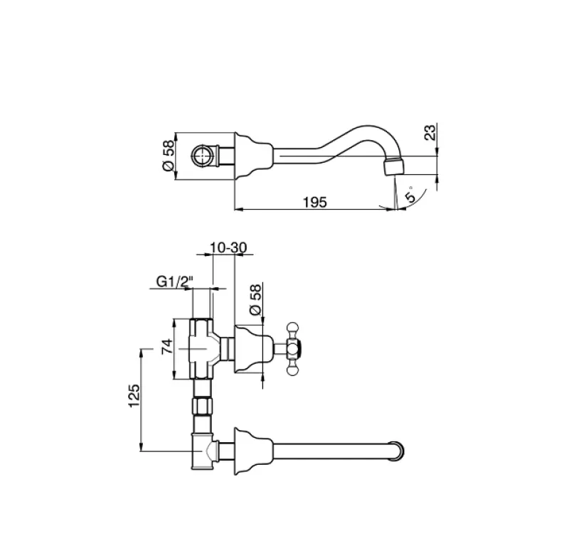 Huber Victorian 3-дупков смесител за умивалник Бронз VT00351027