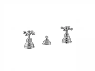 Huber Victorian 3-дупков смесител за биде без изпускател Хром AC90121021
