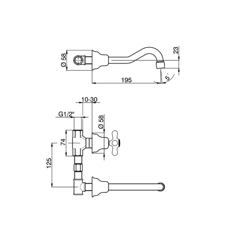 Huber Croisette 3-дупков смесител за умивалник Злато CS0035102G