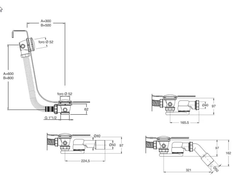 Waterevolution вана прелив с push to open Месингова четка 1208958405