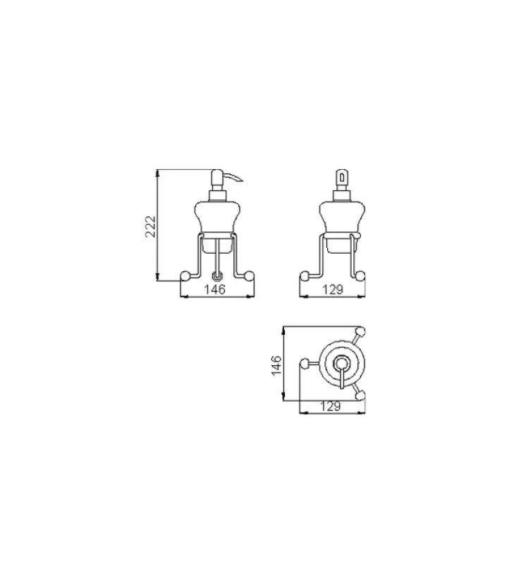 Huber Croisette Класически диспенсър за сапун Бронз-Керамика 4030.01H.BA