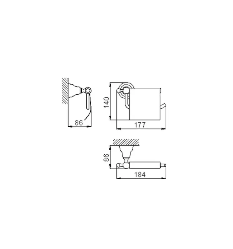Хубер Кроазет класически държач за тоалетна хартия от неръждаема стомана RVS 4036.01H.AC