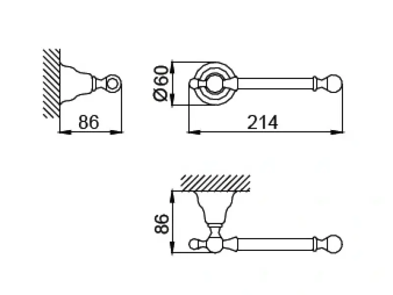 Huber Croisette Класически държач за тоалетна хартия от неръждаема стомана RVS 4034.01H.AC