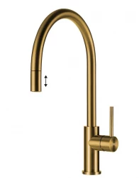 Lorreine Royal Aire Златен кухненски смесител с издърпващ се чучур AIRE-GOLD 1208958479