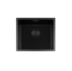 Lorreine BQ Мивка 44x41cm, плосък монтаж и под плота, черна с черна цедка 40BQ37-FU