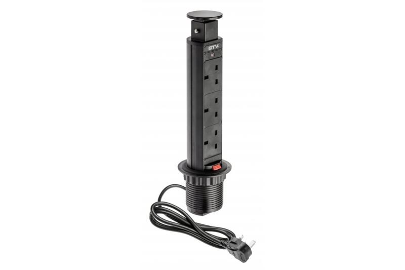 Удължител за настолен компютър 60 mm, 3x UK контакт (черен) ENGLISH VERSION 1208958626