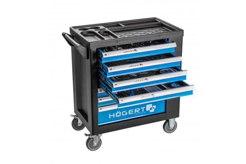 Hoegert 7-чекмеджетна шкафче за инструменти със странична врата с аксесоари 544 броя. 1208962010