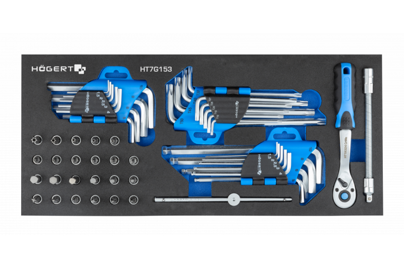 Hoegert 7-чекмеджетна шкафче за инструменти със странична врата с аксесоари 544 броя. 1208962010