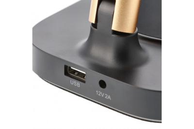 Decor Настолна лампа Bressi 8W 450lm AC220-240V 3-CCT Безжично зареждане USB PF>0 5 RA>80 Черна / Златна 1208962479