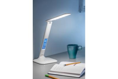 Decor Лампа за маса GALACTIC LED 5W 240lm AC220-240V 50/60Hz със сменяеми цветове (3000K 4000K 6000K), календар, будилник, термометър, бяло тяло. 1208962484