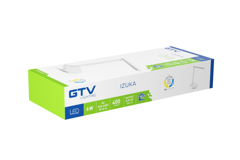 Decor ИЗУКА LED настолна лампа 6W 400lm AC220-240V 50/60Hz CCT индуктивно зарядно устройство бяло 1208962496