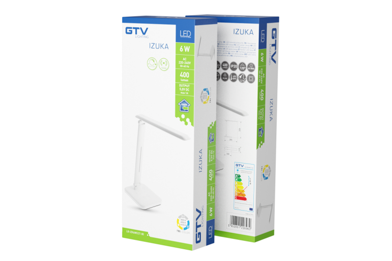 Decor ИЗУКА LED настолна лампа 6W 400lm AC220-240V 50/60Hz CCT индуктивно зарядно устройство бяло 1208962496