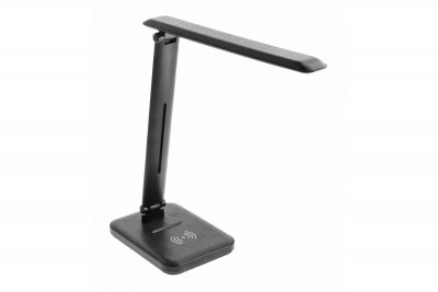 Decor ИЗУКА LED настолна лампа 6W 400lm AC220-240V 50/60Hz CCT индуктивно зарядно черна 1208962497