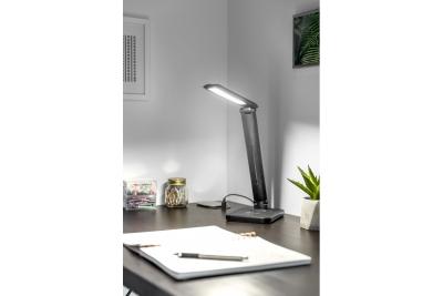 Decor ИЗУКА LED настолна лампа 6W 400lm AC220-240V 50/60Hz CCT индуктивно зарядно черна 1208962497