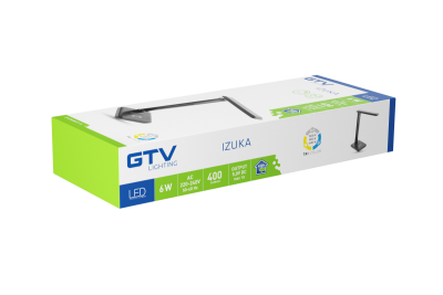 Decor ИЗУКА LED настолна лампа 6W 400lm AC220-240V 50/60Hz CCT индуктивно зарядно черна 1208962497