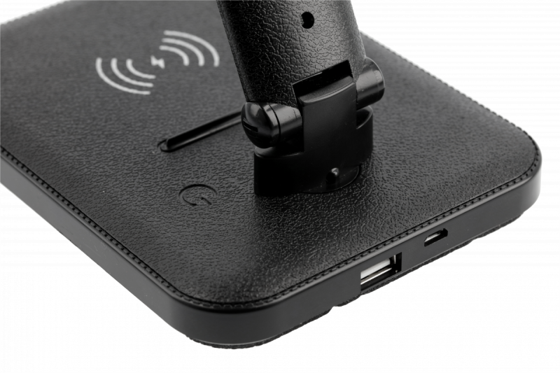 Decor ИЗУКА LED настолна лампа 6W 400lm AC220-240V 50/60Hz CCT индуктивно зарядно черна 1208962497