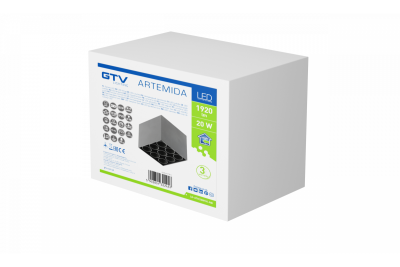 Decor LED осветител ARTEMIDA 20W 1920lm AC220-240V 50/60 Hz PF>0 9 Ra≥80 IP20 IK08 4000K 38° квадратен черен 1208962642