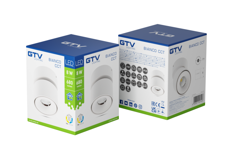 Decor LED осветително тяло BIANCO CCT 8W 680lm AC220-240V 50/60 Hz Ra≥80 IP20 36° 2700/3300/4000K Кръгло Бяло 1208962677