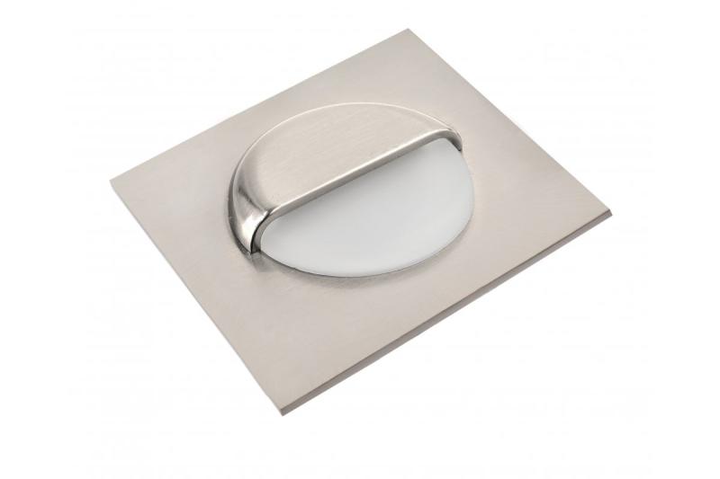 Decor LED стълбищна осветителна апаратура ESCADA KB DC12V квадратно матирано покритие 0,8W 70lm 4000K иноксов кабел 150см