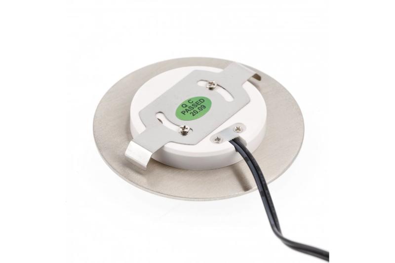 Decor LED стълбищна осветителна апаратура ESCADA OB DC12V кръгла матирана капачка 0,8W 70lm 4000K иноксов кабел 150см