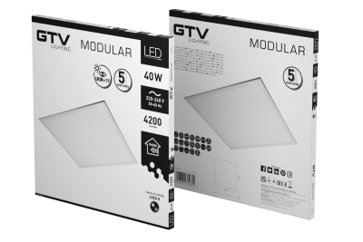 LED осветително тяло MODULAR, заден панел, 60x60cm, 4000K, 40W, 4200lm, AC220-240V, PF>0,9, IP54, 5y, UGR<19 1208963000
