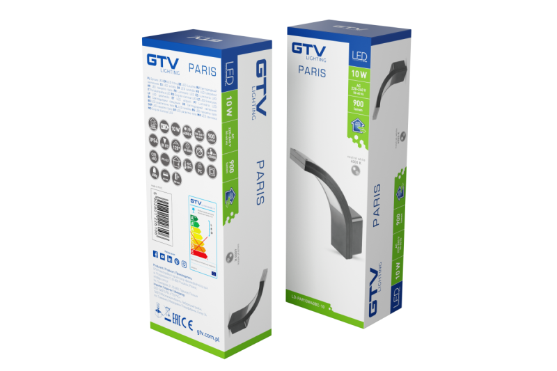 Decor ПАРИЖ LED лампа 10W 900lm IP54 AC220-240V 50/60Hz 140° 4000K сива 1208963098