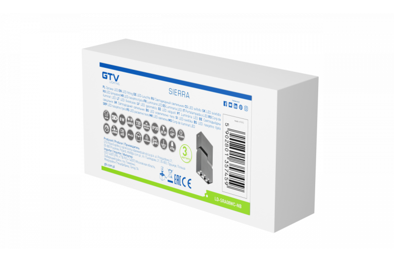 Decor LED осветително тяло SIERRA 8W 720lm AC220-240V 50/60 Hz PF>0 5 Ra≥80 IP20 IK08 4000K 48° черно 1208963166