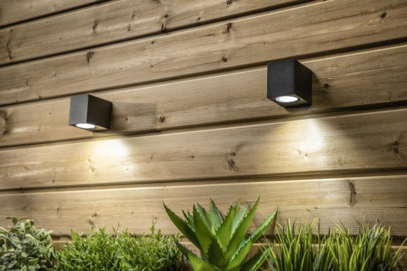 Decor Фасаден лиминарен еднопосочен ТИАГО КВ ГУ10 МАКС.35W IP54 AC220-240V 50/60Hz черен 1208963206