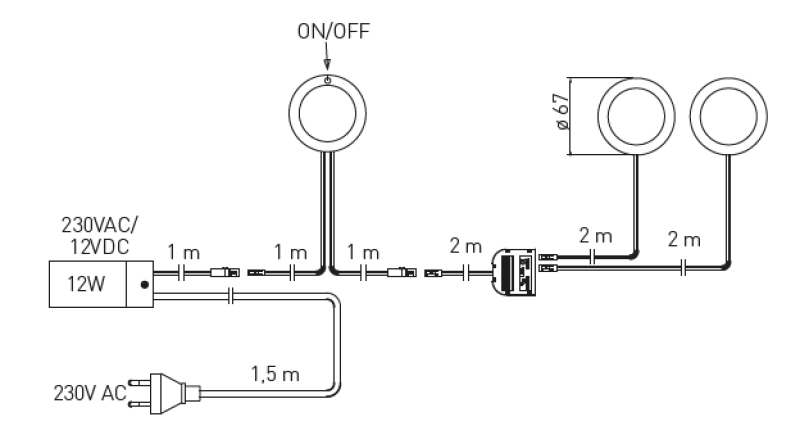 Декор кухня Комплект кухненско осветление с 3 спота с превключвател осветление топло бяло 1208963267