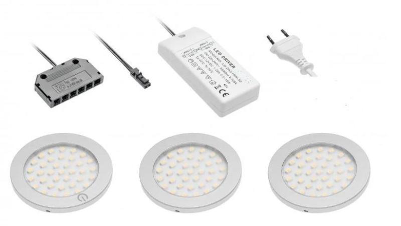 Декор кухня Комплект кухненско осветление с 3 спота с превключвател осветление топло бяло 1208963267