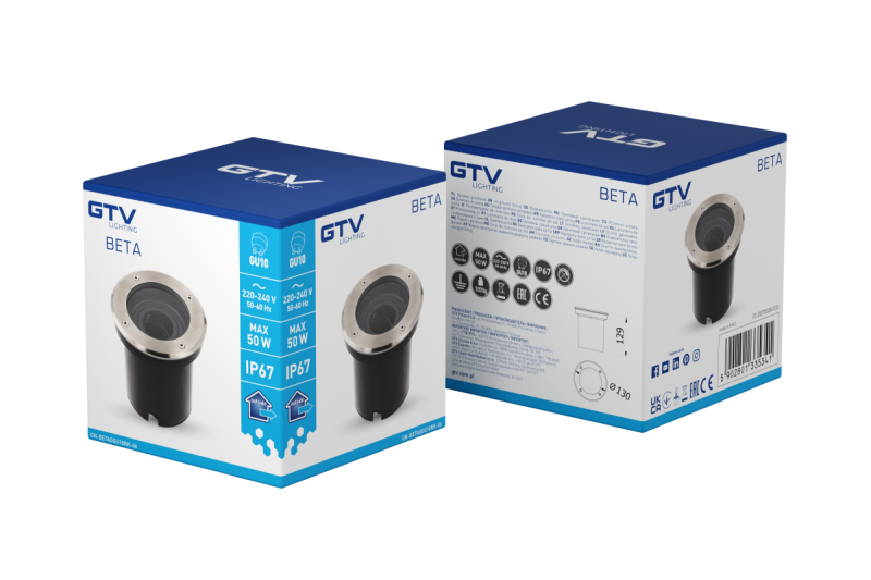 Decor INRUN СВЕТИЛКА BETA-O с регулируем ъгъл макс. 50 W GU10 IP67 AC220-240V 50/60Hz неръждаема стомана 1208963698